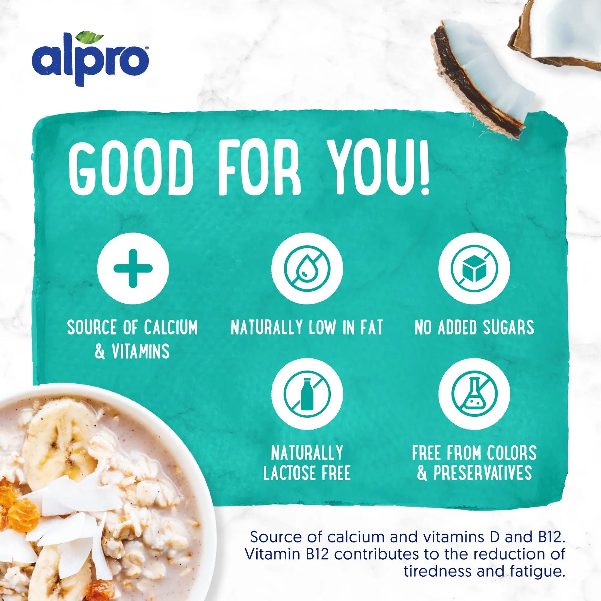 Alpro Drink Coconut Original (1l x 8), 100% Plant Based And Gluten & Dairy Free, Suitable For Vegans, Naturally Free From Lactose, Rich In Nutrients Alpro