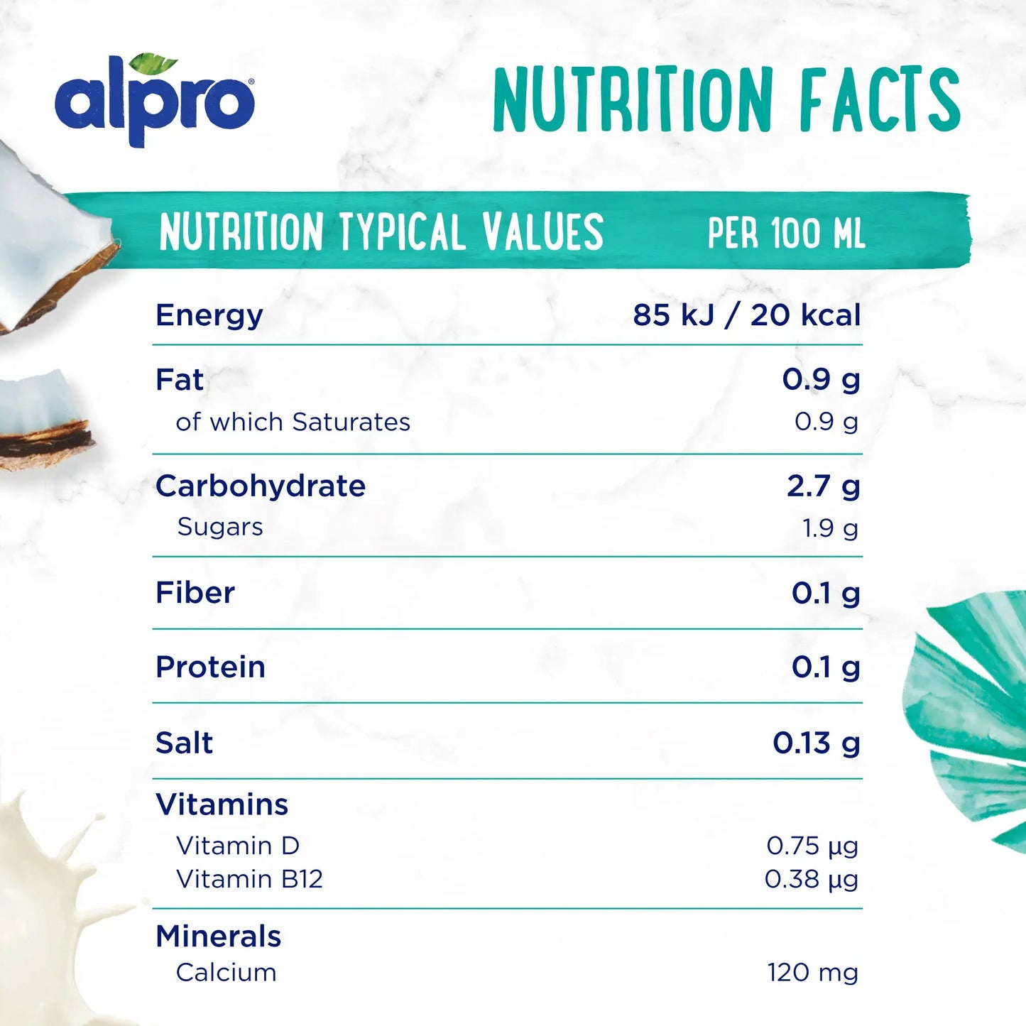 Alpro Drink Coconut Original (1l x 8), 100% Plant Based And Gluten & Dairy Free, Suitable For Vegans, Naturally Free From Lactose, Rich In Nutrients Alpro