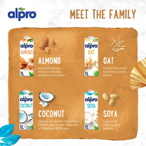 Alpro Roasted Almond Milk Drink 1Litre, 100% Plant Based And Gluten & Dairy Free, Suitable For Vegans, Naturally Free From Lactose, Rich In Nutrients Alpro