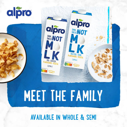Alpro Shhh This Is Not Milk Semi 1L, 100% Plant Based And Gluten & Dairy Free, Suitable For Vegans, Naturally Free From Lactose, Rich In Nutrients Alpro