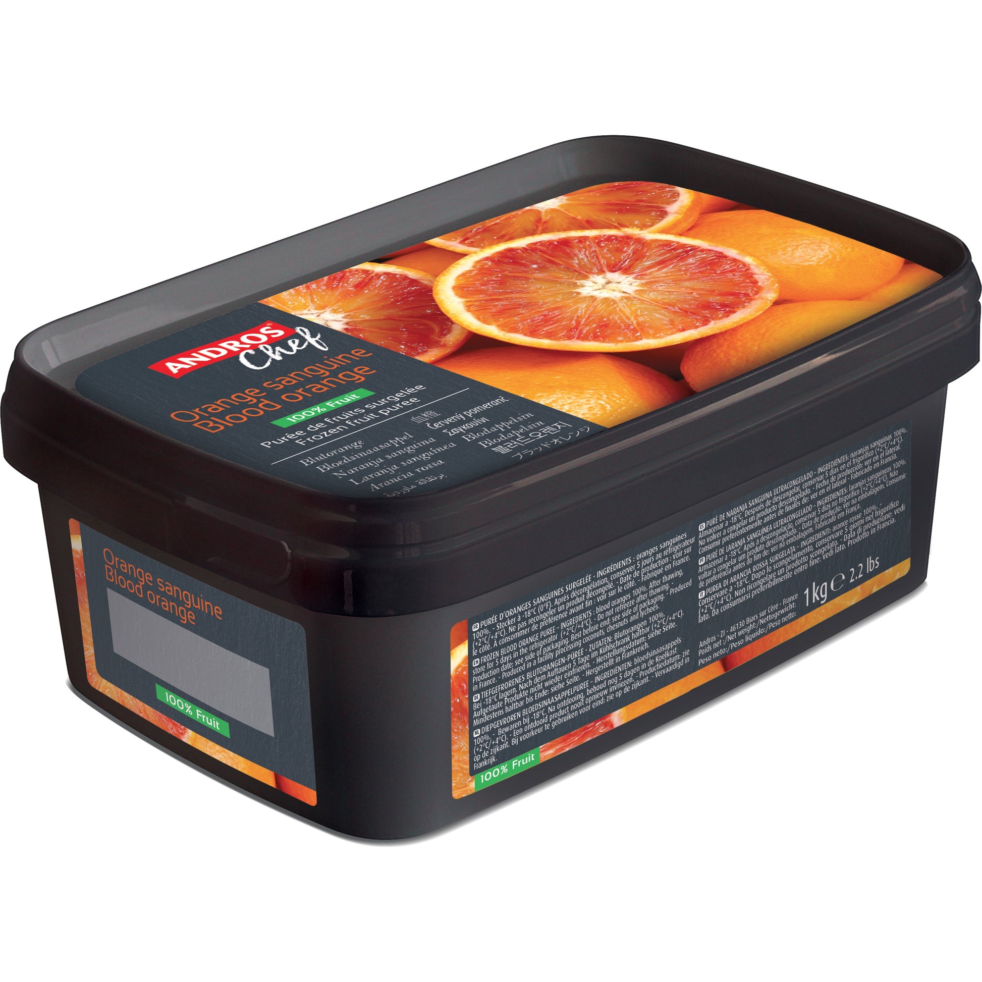 Andros Chef Unsweetened blood orange Puree 1kg Andros Chef