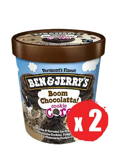 Ben & Jerry's Boom Chocolatta! Cookie Core 2 x 473ml Ben & jerry