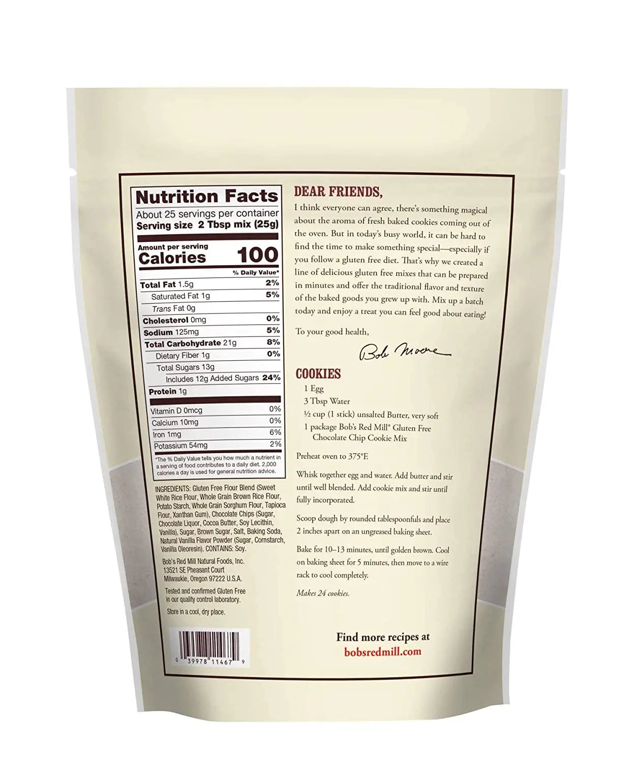 Bob's Red Mill Gluten Free Chocolate Cookie Mix, 624gm Bob's Red Mill