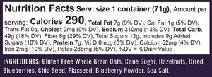 Bob's Red Mill Gluten Free Oatmeal Cup-Blueberry & Hazelnut with Flax & Chia, Non-GMO 71gm Bob's Red Mill
