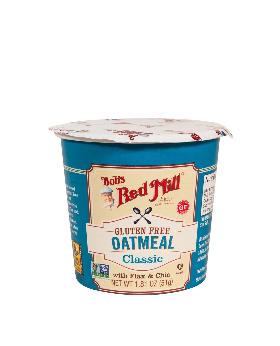 Bob's Red Mill Gluten Free Oatmeal Cup Classic with Flax & Chia, Non-GMO 51gm Bob's Red Mill