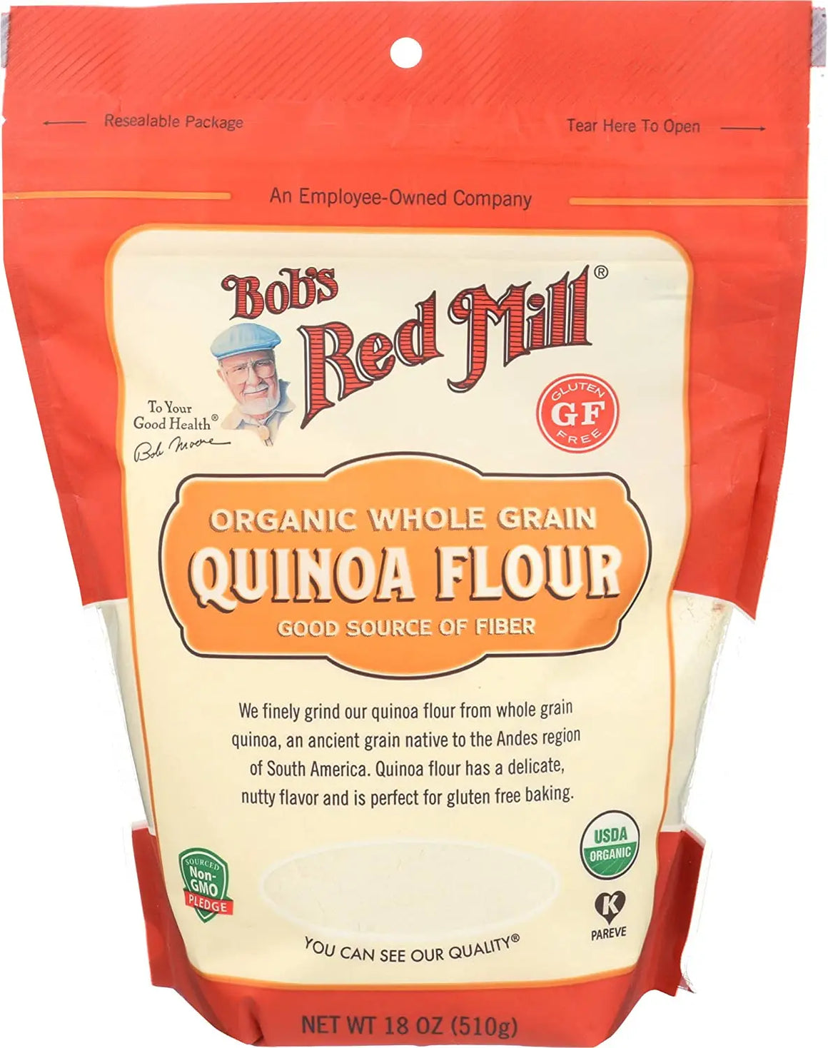 Bob's Red Mill Organic Whole Grain Quinoa Flour, Gluten Free, 510gm Bob's Red Mill