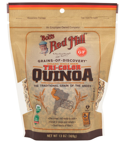 Bob's Red Mill Organic Whole Grain Tricolor Quinoa Grains, Gluten Free, Non-GMO 369gm Bob's Red Mill