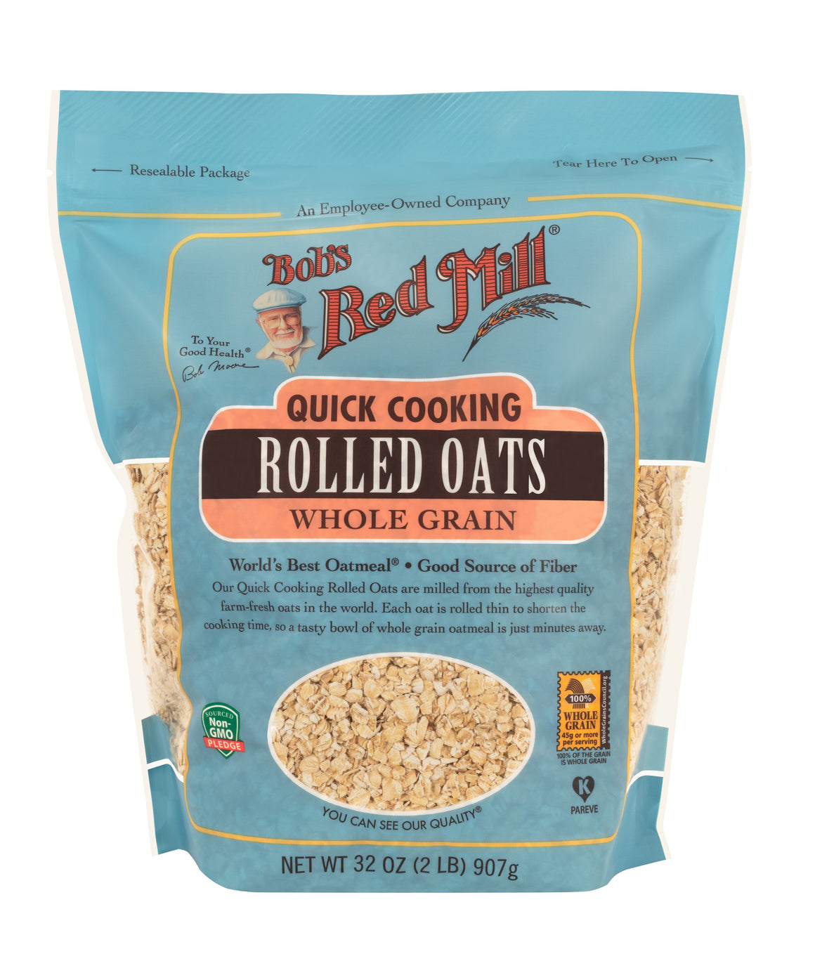 Bob's Red Mill Rolled Oats Quick Cooking, Whole Grain, Non-GMO 907gm Bob's Red Mill