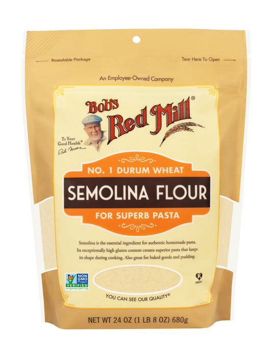 Bob's Red Mill Semolina Flour for Pasta, Durum Wheat, Gluten Free, 680gm Bob's Red Mill