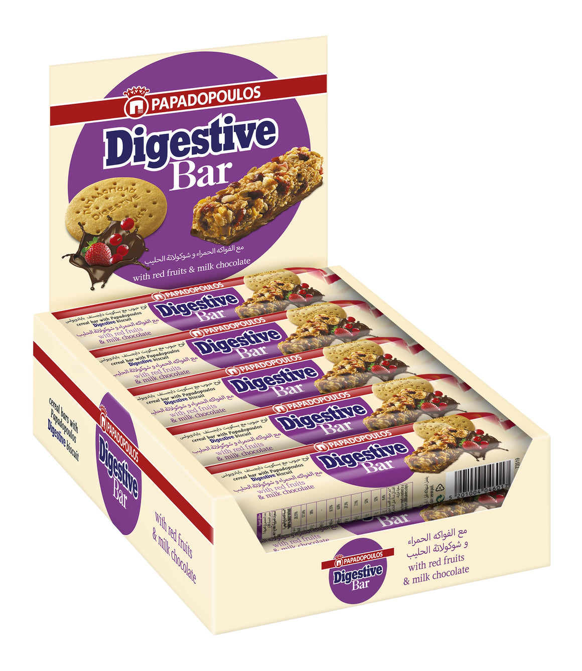Digestive Bar with Fruits and Chocolate 10X28G Digestive Bar