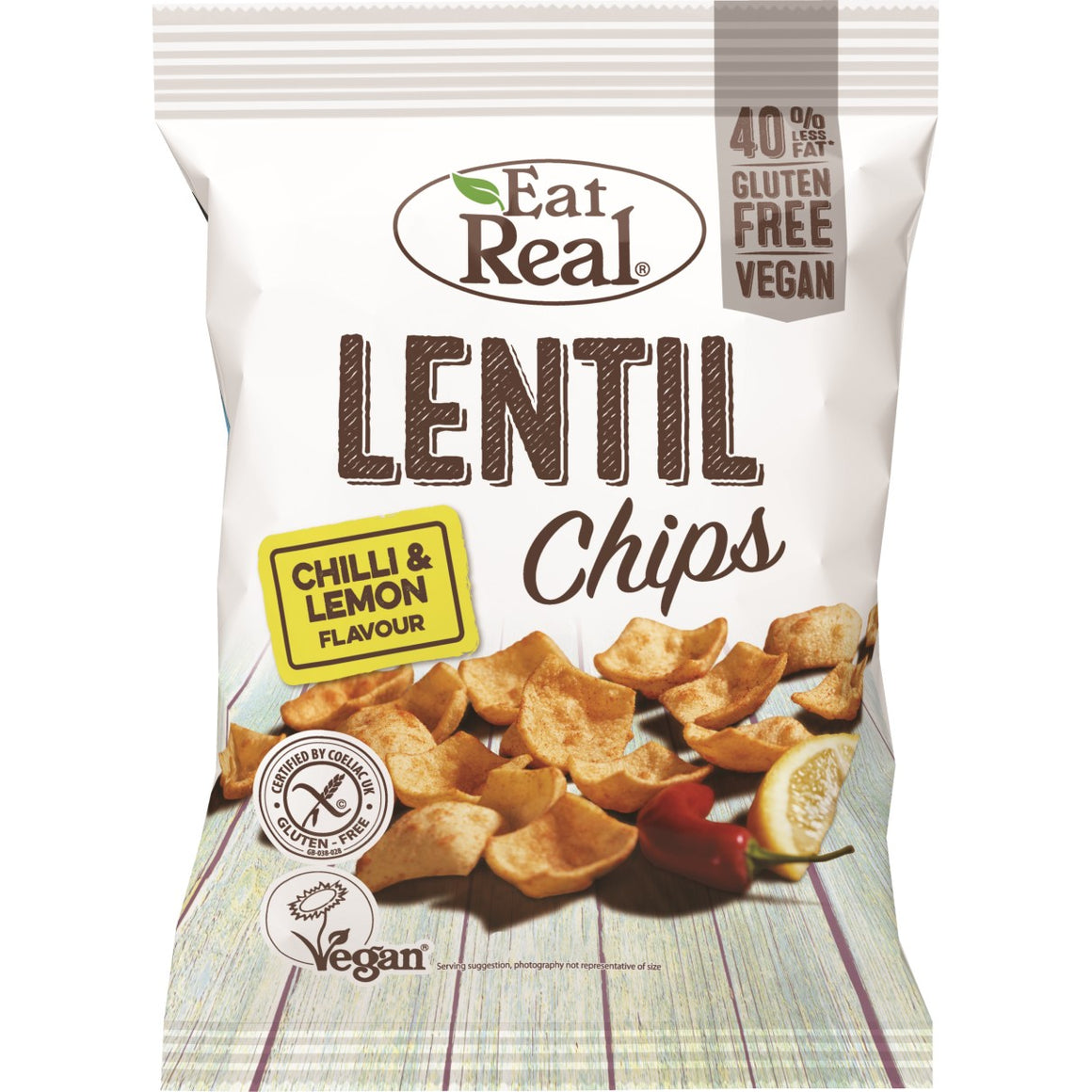 Eat Real Lentil Chips Chilli & Lemon 40gm Eat Real