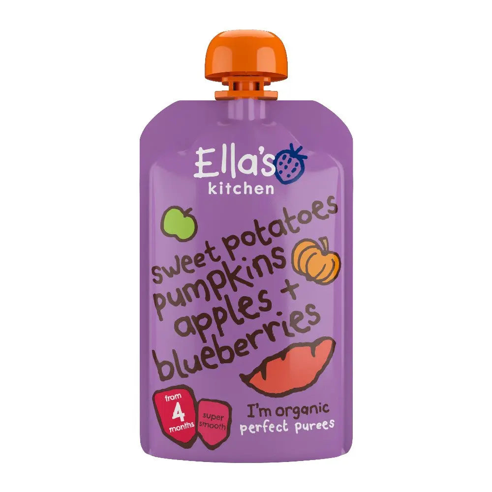 Ella's Kitchen organic sweet potato pumpkin apples + blueberries 120g Ella's Kitchen