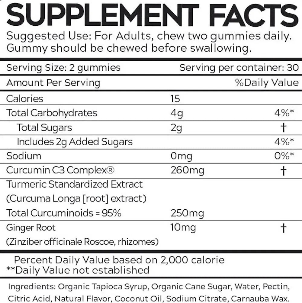 Fade Fit Turmeric Ginger Gummies 193G Fade Fit