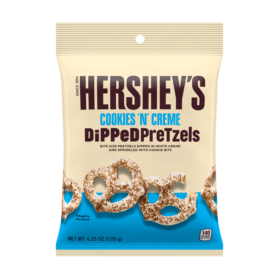 HERSHEY'S DiPPeD PreTzels COOKIES 'N' CREME Snack 120gm Hershey's