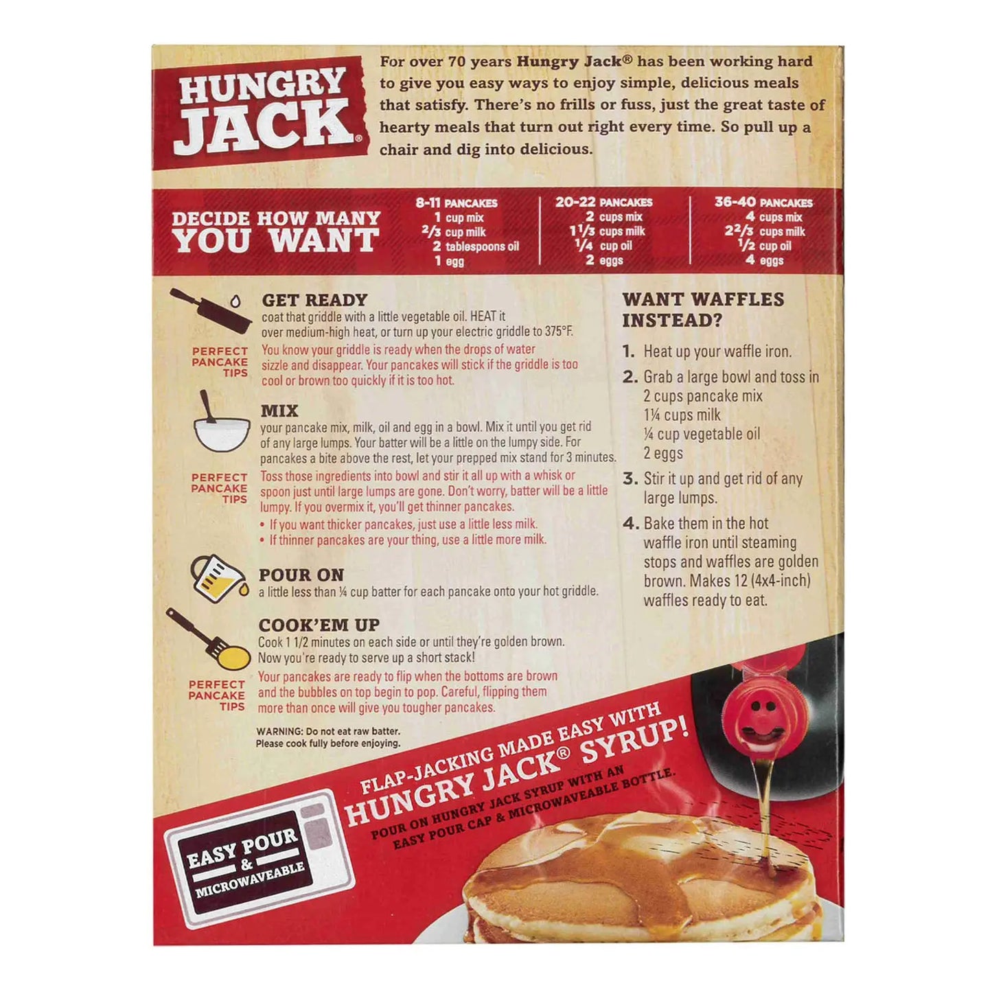 Hungry Jack Pancake & Waffle Mix Buttermilk 907gm Hungry Jack