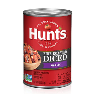 Hunts Diced Tomatoes Fire Roasted Garlic 411g Hunt's