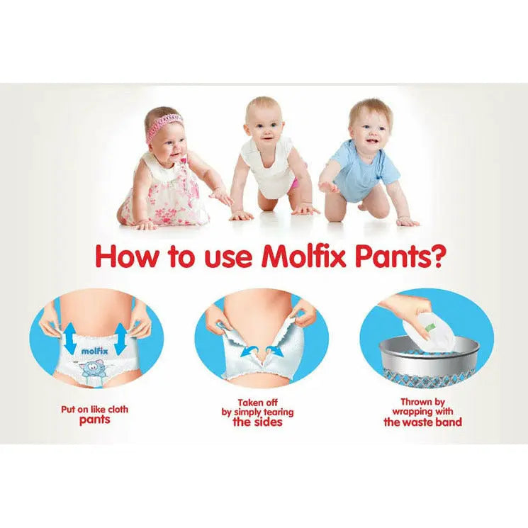 Molfix Anti Leakage Comfortable Baby Diaper Pants (Size 5), 12-17 kg, 48 Count Molfix