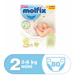 Molfix Anti Leakage Comfortable Baby Diapers (Size 2), 3-6 kg, 80 Count - Single Pack 26% OFF Molfix