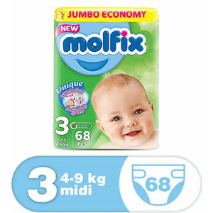 Molfix Anti Leakage Comfortable Baby Diapers (Size 3), 6-11 kg, 68 Count - Single Pack 26% OFF Molfix