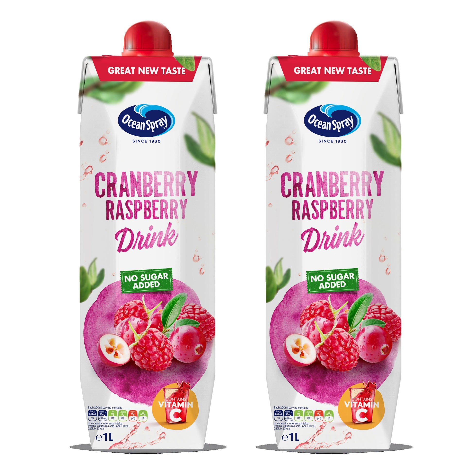 Ocean Spray Cranberry And Raspberry No Sugar Juice Drink Dual Pack Ocean Spray