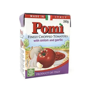 Pomi Finely Chopped Tomatoes with Onion & Garlic 390g Pomi
