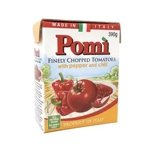 Pomi Finely Chopped Tomatoes with Pepper & Chili 390g Pomi
