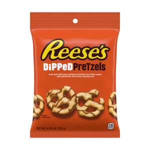 REESE'S DiPPeD PreTzels Milk Chocolate Peanut Butter Snack 120gm Reese's