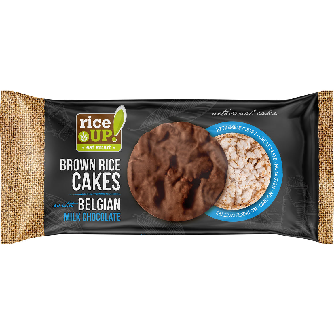 Rice Up  Whole Grain Rice Cakes With Milk Belgian Chocolate 90g Rice Up