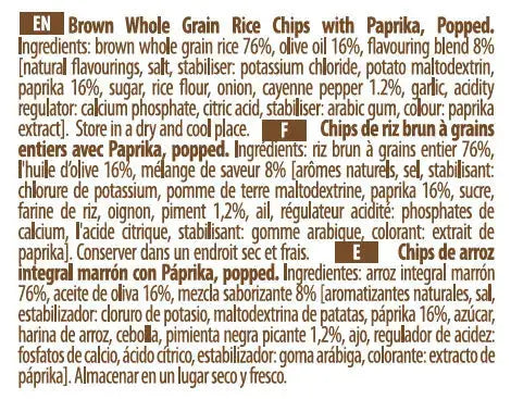 Rice Up Whole Grain Rice Chips Paprika 60G Rice Up