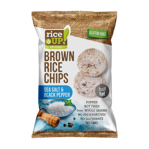 Rice Up Whole Grain Rice Chips Sea Salt & Black Pepper 60g Rice Up