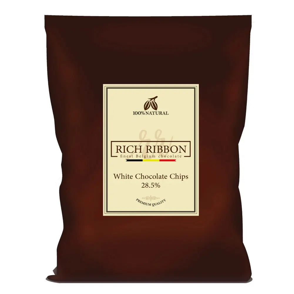 Rich Ribbon White Chocolate Chips 28.5% 5Kg Rich Ribbon
