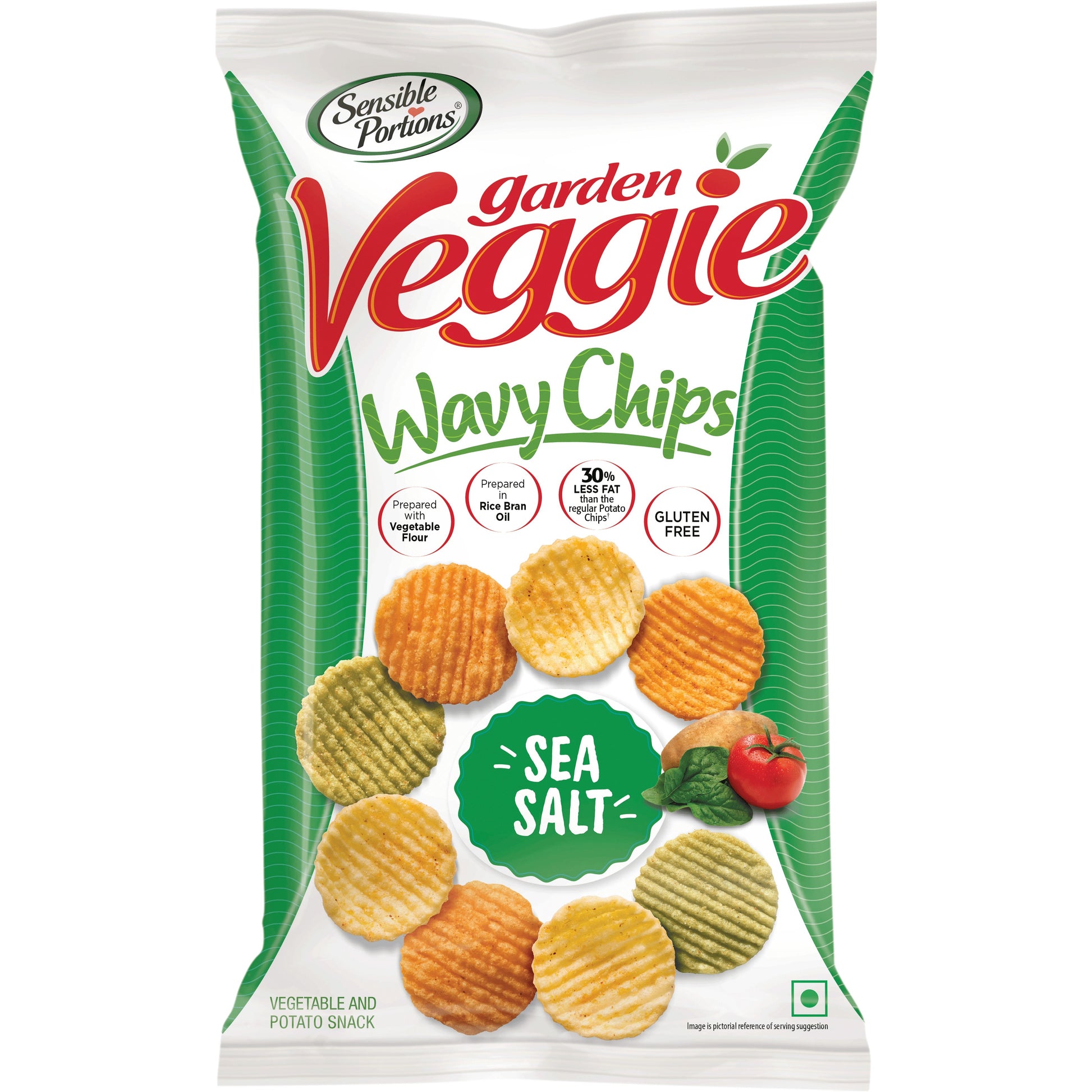 Sensible Portion Wavy Chips - Sea Salt 120g Sensible Portions