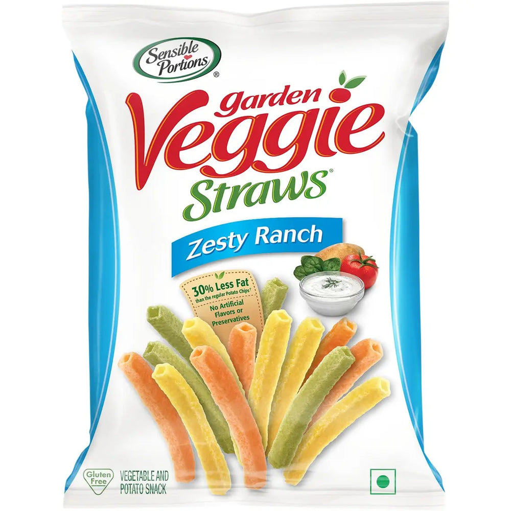 Sensible Portions Garden Veggie Straws Zesty Ranch 120g - Click Cuisine
