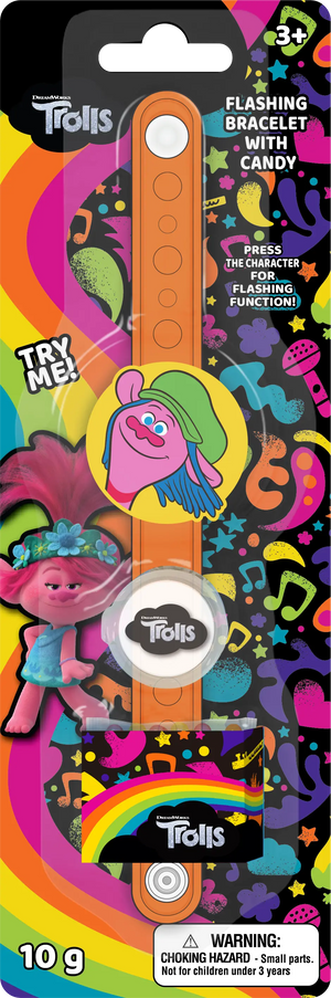 TROLLS Flashing Bracelet With Candy Assorted Characters, 10gm(1pcs) BRACELET