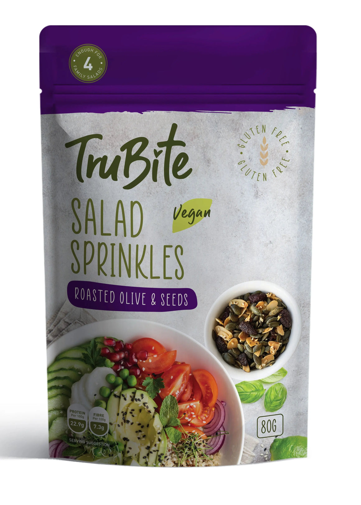 TruBite Salad Sprinkles Roasted Olive & Seeds, Vegan, Gluten Free,80gm TRUBITE